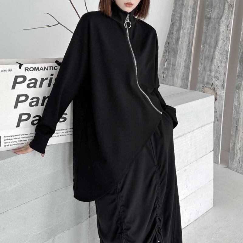 ジップアシンメトリーカーディガン BL0411