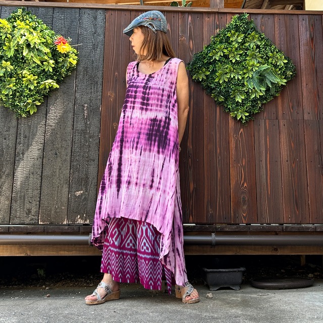 コットンタイダイデザインワンピース