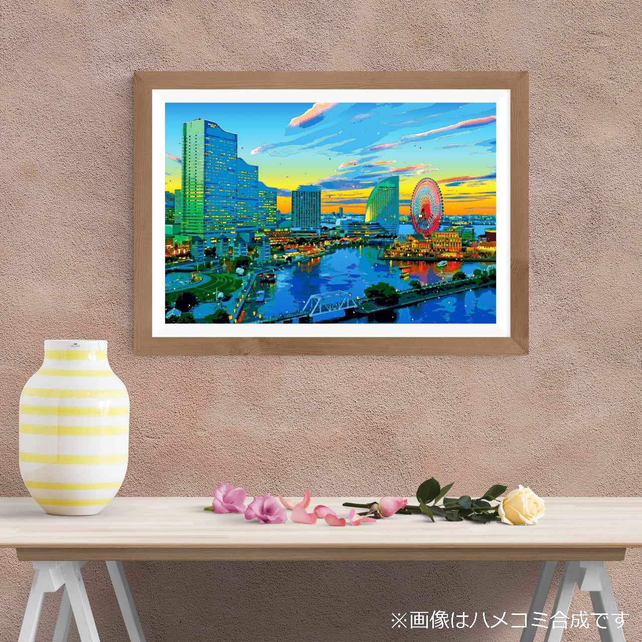 アートポスター】横浜 夕暮れのみなとみらい（作品No.689） | GALLERY