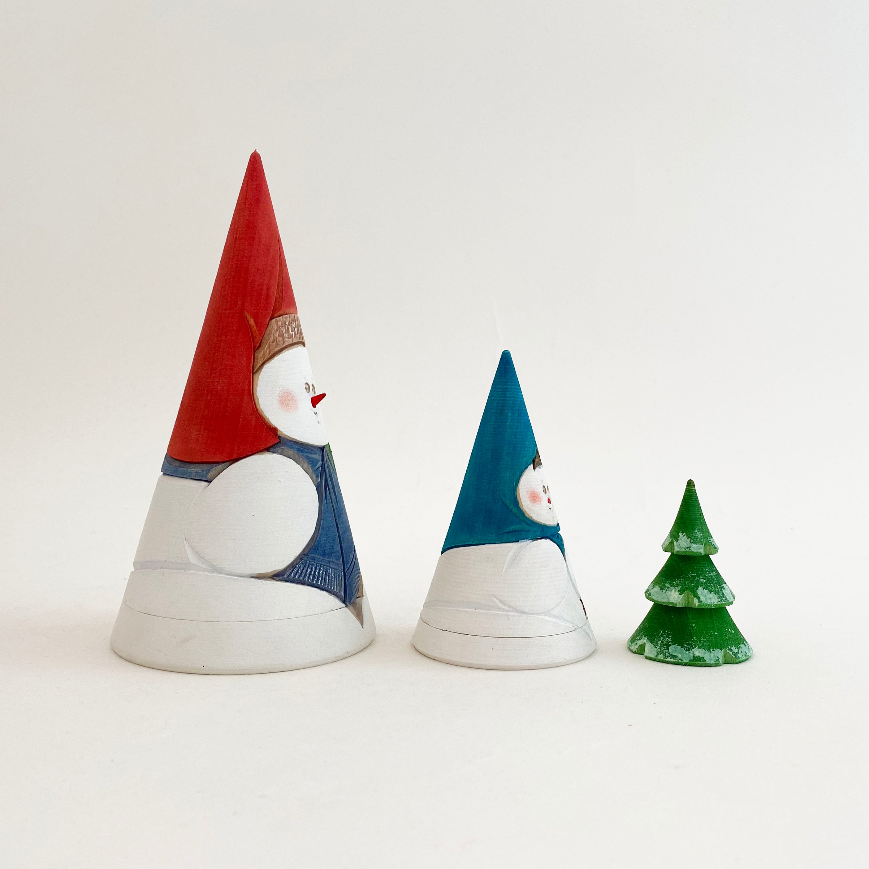 スノーマン木彫マトリョーシカ（コブロフ工房/3個組）