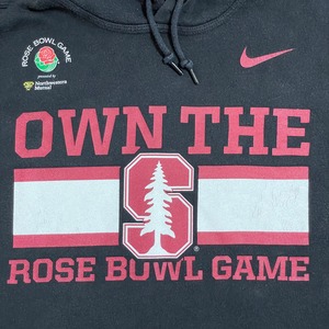 【NIKE】アメフト ローズボウル rosebowl ロゴ プリント スウェットパーカー フーディー カレッジ S ナイキ スウッシュ US古着