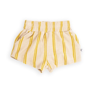 【23SS】カーラインク(CARLIJNQ)Stripes yellow shorts　ショートパンツ  ストライプ　