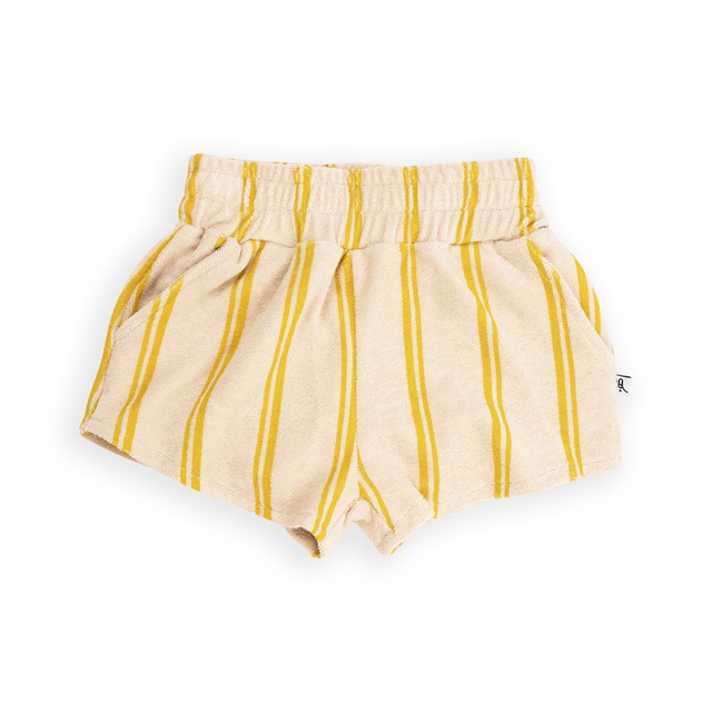 【23SS】カーラインク(CARLIJNQ)Stripes yellow shorts　ショートパンツ  ストライプ　