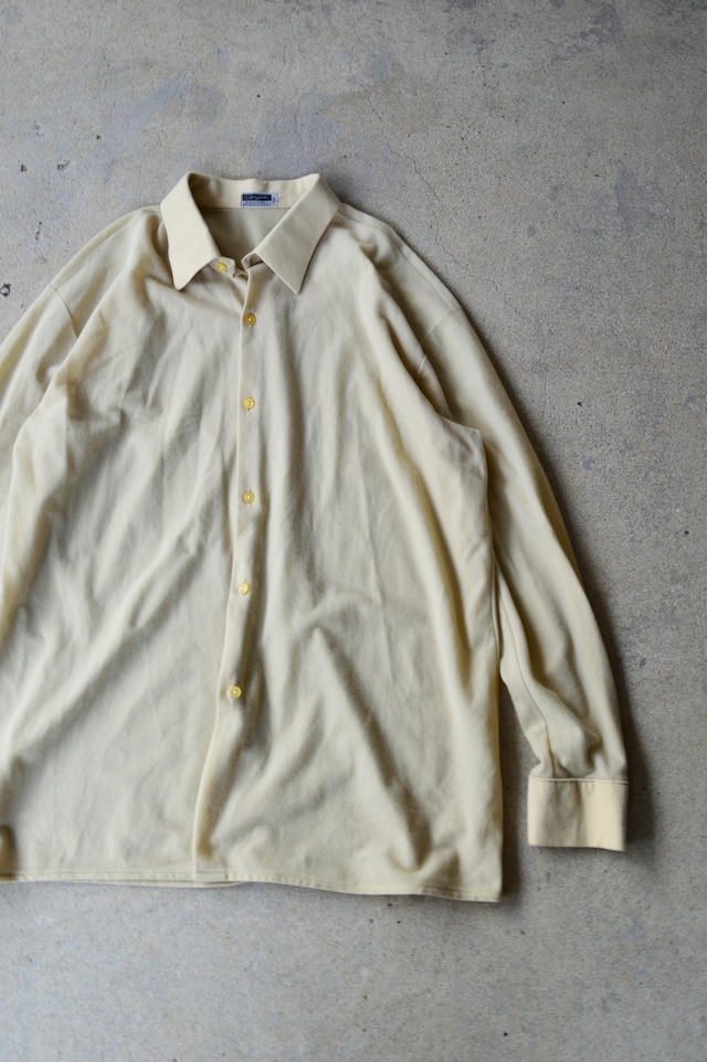 Graziella 1970's-80's From Italy Made in German Light Jersey Dry Knit Shirt Natural ドイツ製 ユーロ古着 ジャージーシャツ