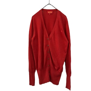 『美品 Vivienne Westwood RED LABEL orb embroidery stretch button cotton knit cardigan』USED 古着 ヴィヴィアン ウエストウッド レッド レーベル オーブ 刺繍 ストレッチ ボタン コットン ニット カーディガン