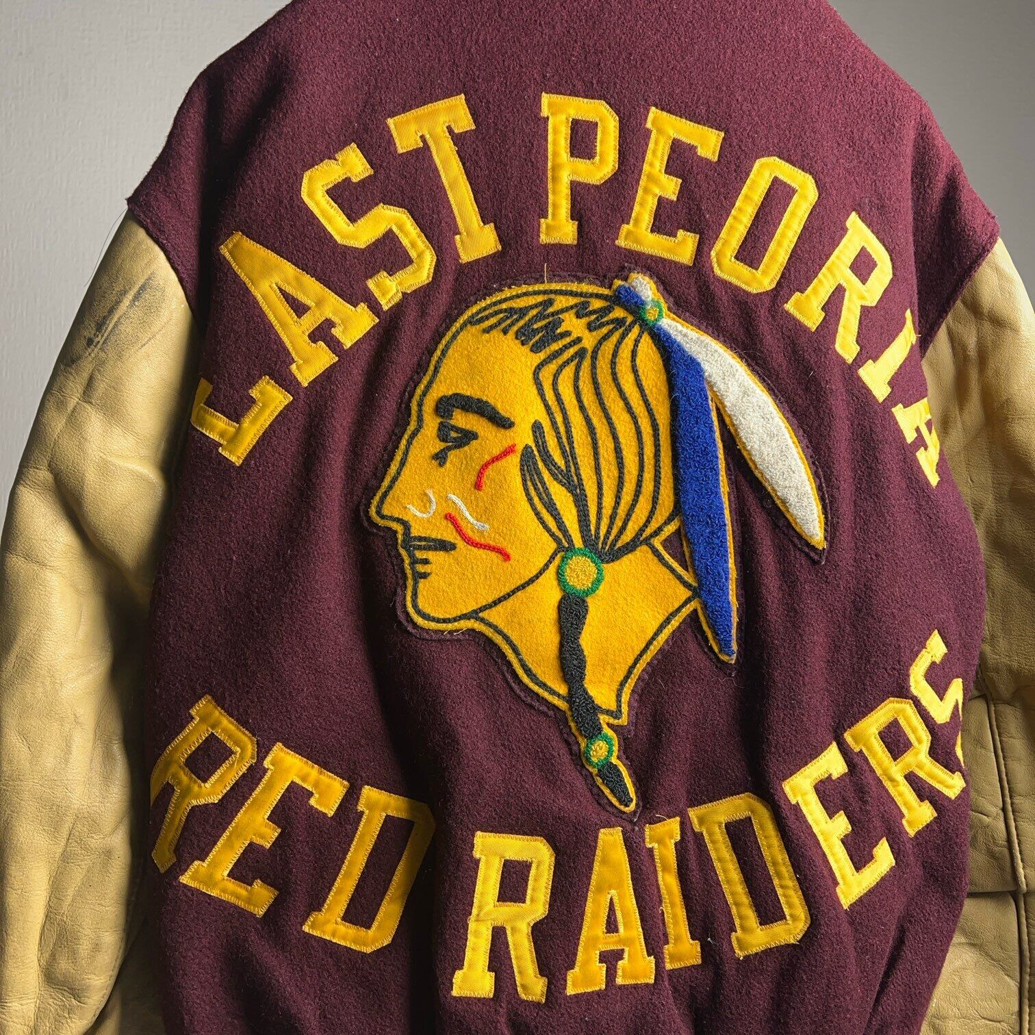 80年代 レアスタジャン C刺繍付き 1980's EAST PEORIA RED RAIDERS AWARD JACKET 80年代 スタジャン