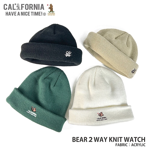 CALIFORNIA HAVE A NICE TIME! / カリフォルニアハブアナイスタイム BEAR 2WAY KNIT WATCH (CA-2231) ニット ワッチ ニット帽 ショートワッチ 防寒 レディース メンズ ブランド