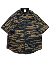 【1着限定販売 / 最短即日発送】ろうけつ藍染めブロード ルーズフィットシャツ 爪痕