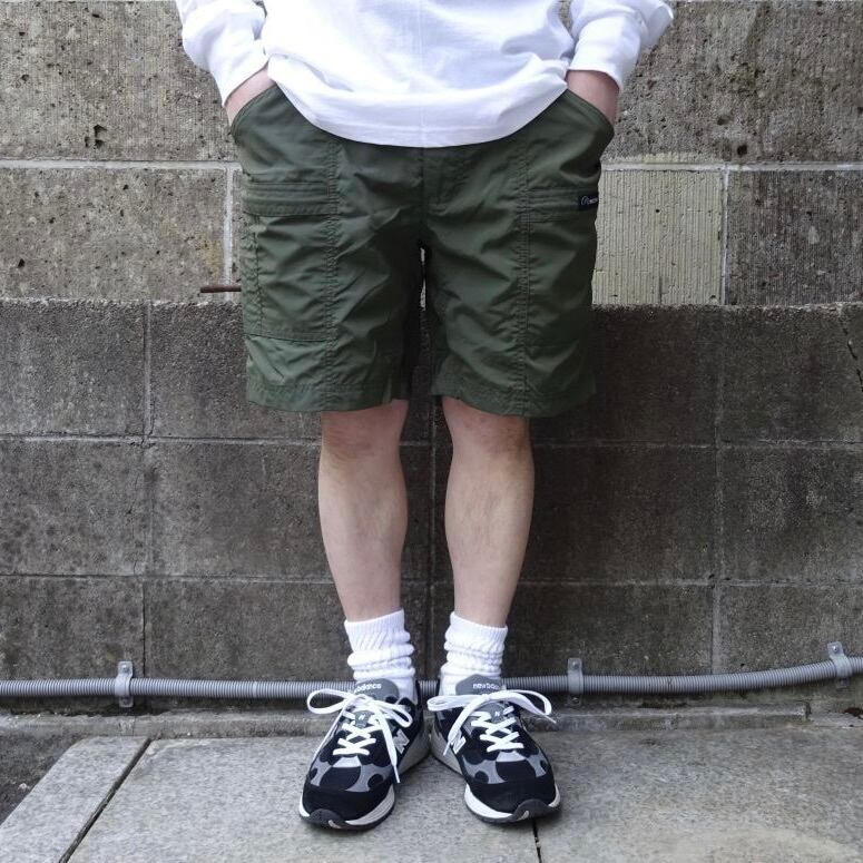 MOCEAN ショートパンツ オリーブ モーシャン MOCEAN BARRIER SHORTS