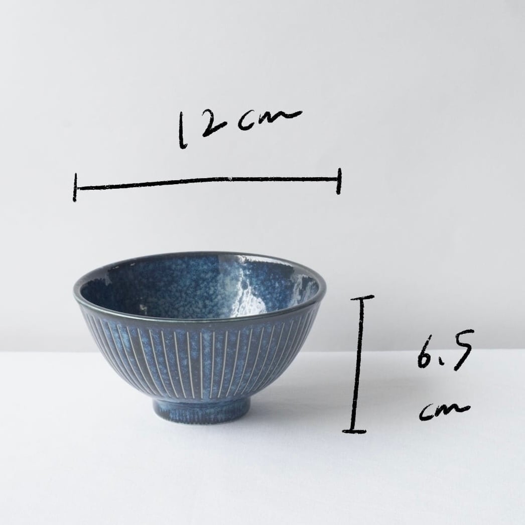 線のご飯茶碗【ネイビー】 | Kamani | 多治見で営む 美濃焼器のWebショップ