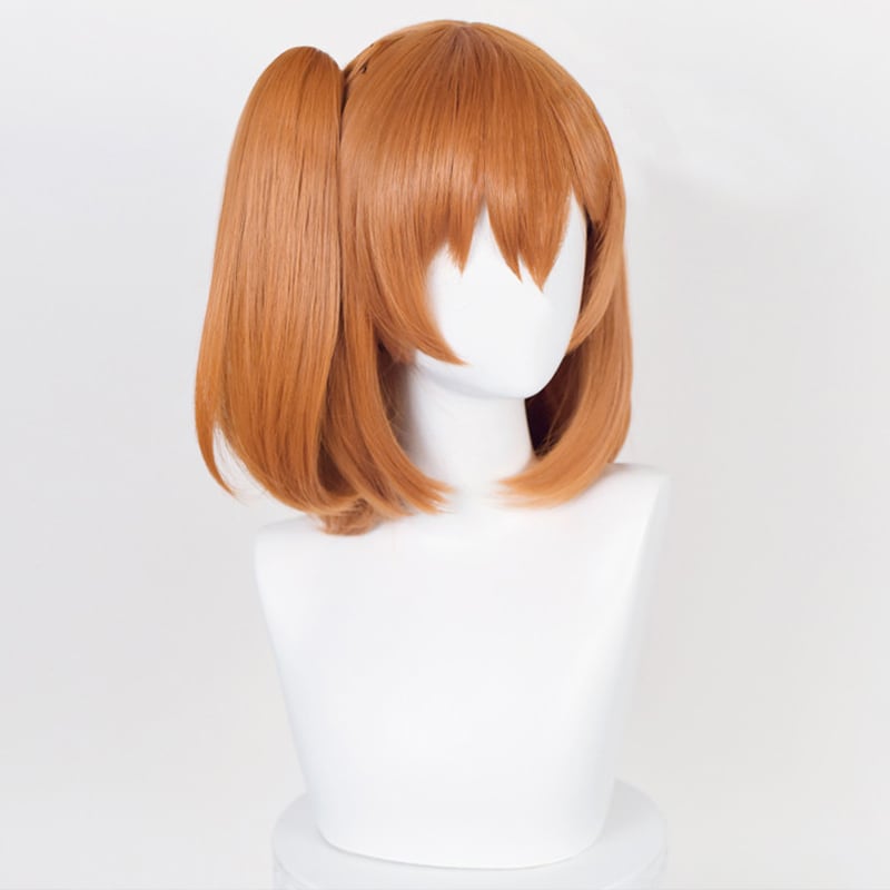 【ウィッグオーダー】ドスコイ(10/5使用) コスプレ耐熱ウィッグ オレンジ ミディアム サイドテール バンス付き