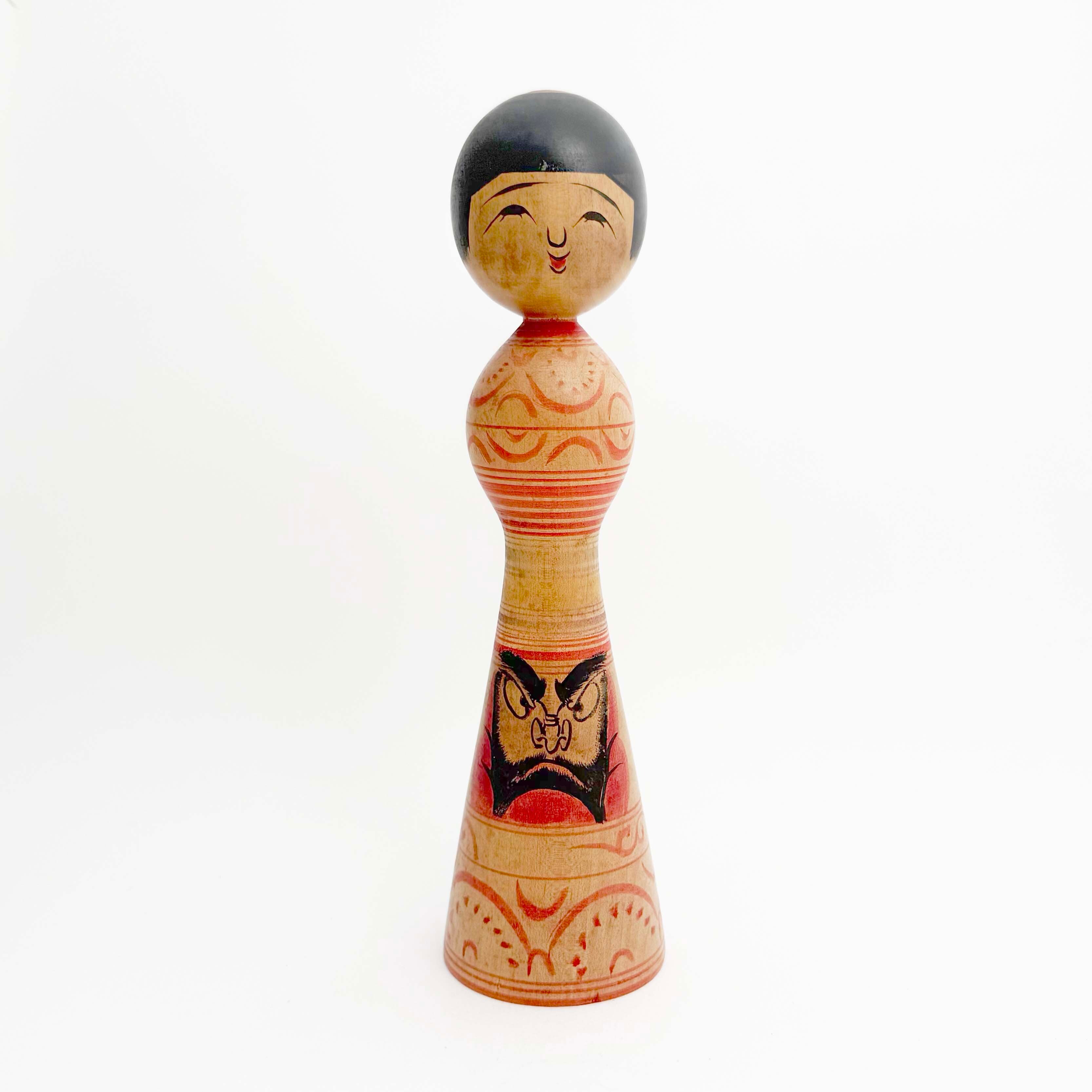 だるま柄こけし（津軽系始祖 / 盛秀太郎工人）25cmC