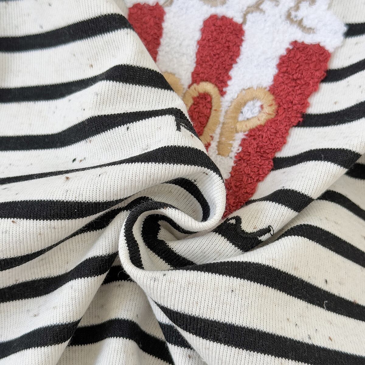 sweetワッペンつぶつぶボーダーカバーオール