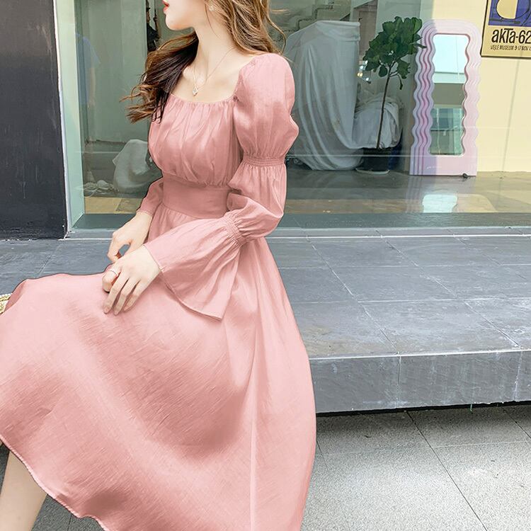 バックリボンaラインワンピース 全3色 Bw Orange Syrup