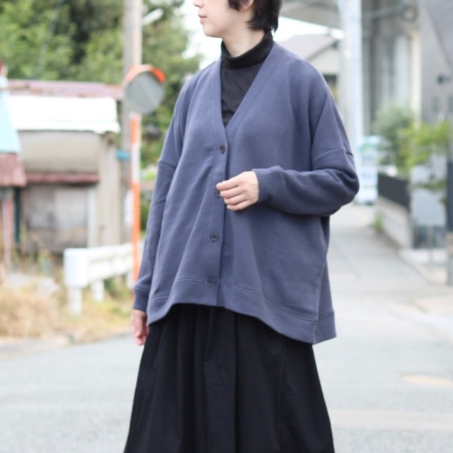 コットン 裏パイル ワイドカーディガン