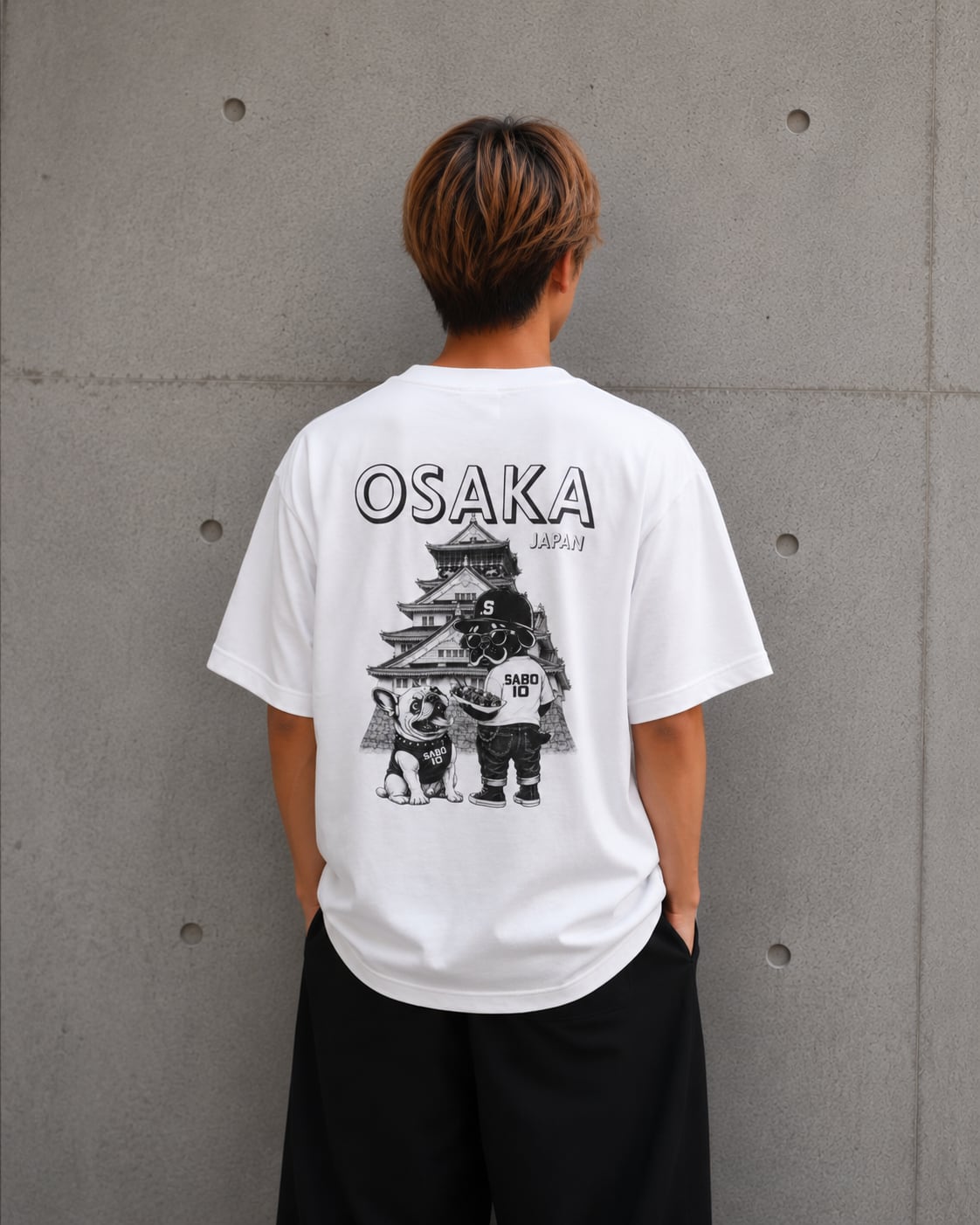 ✿あかり✿【新品未使用】OHGA PAT Tシャツ　ホワイト PECHAO×BUHITA㊴ 大阪ご当地Tシャツ | SABO10g