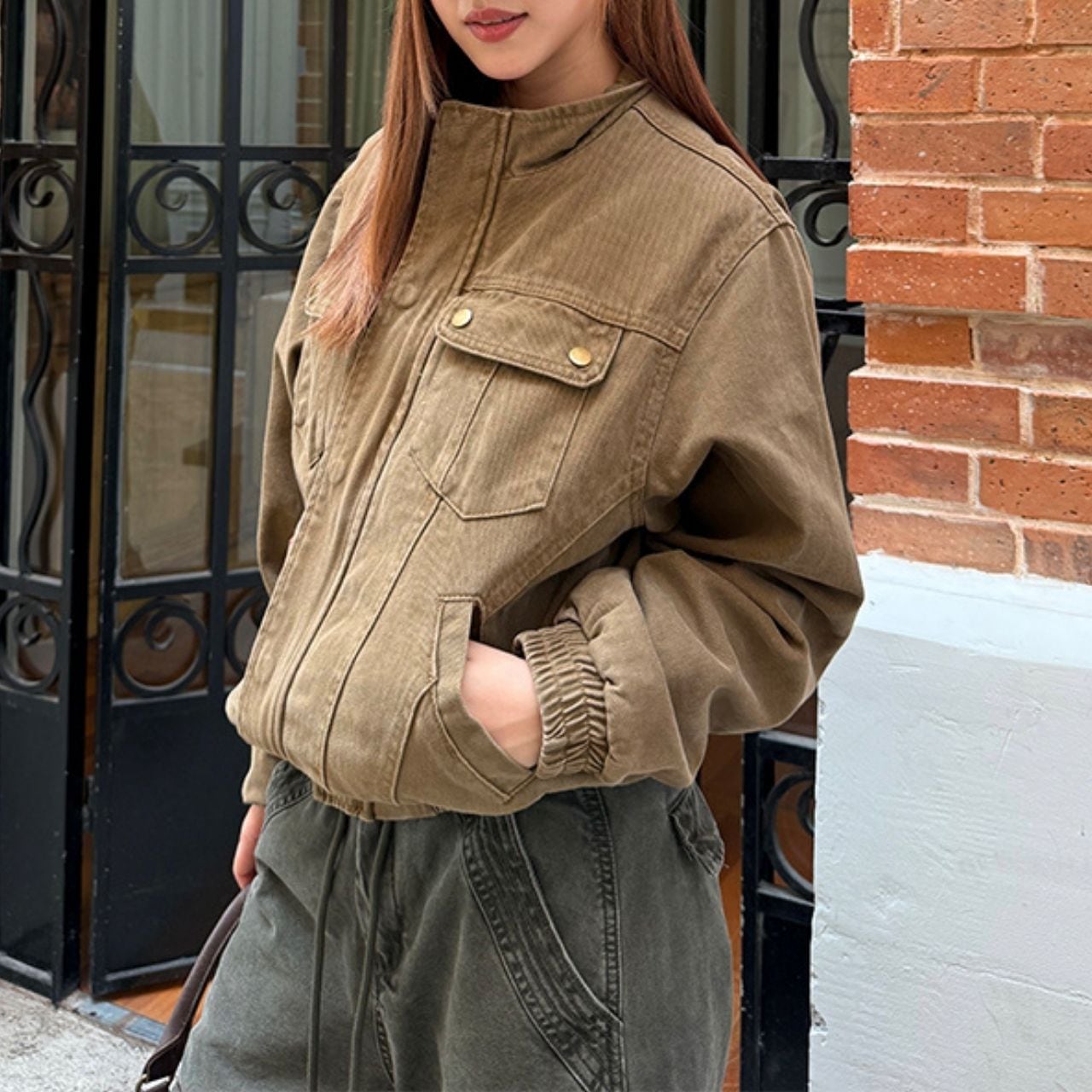 スタンドカラーミリタリーブルゾン R00921