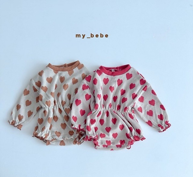 韓国子供服 / Mybebe / バイカラーハートバンドスーツ / ベビー *S~Ⅿ*