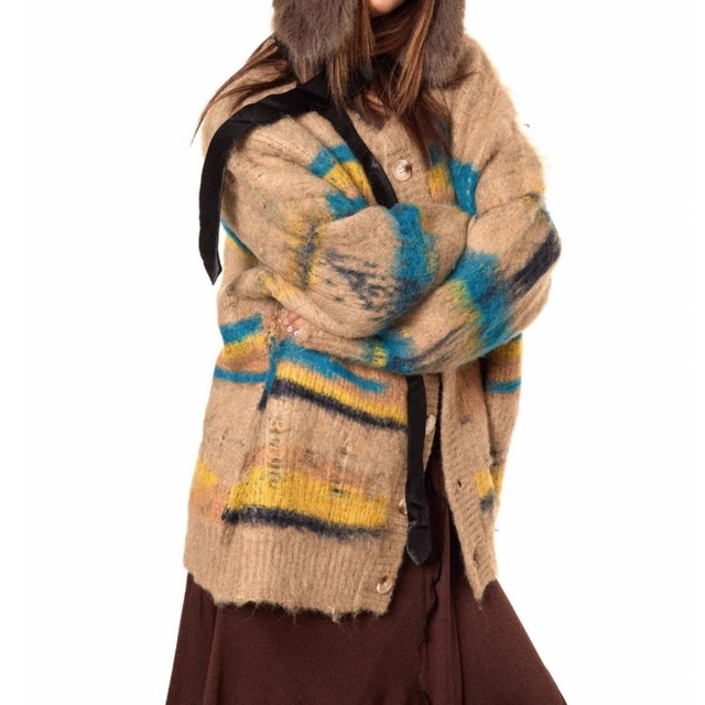 ブラッシュストロークリラックスカーディガン   R01224