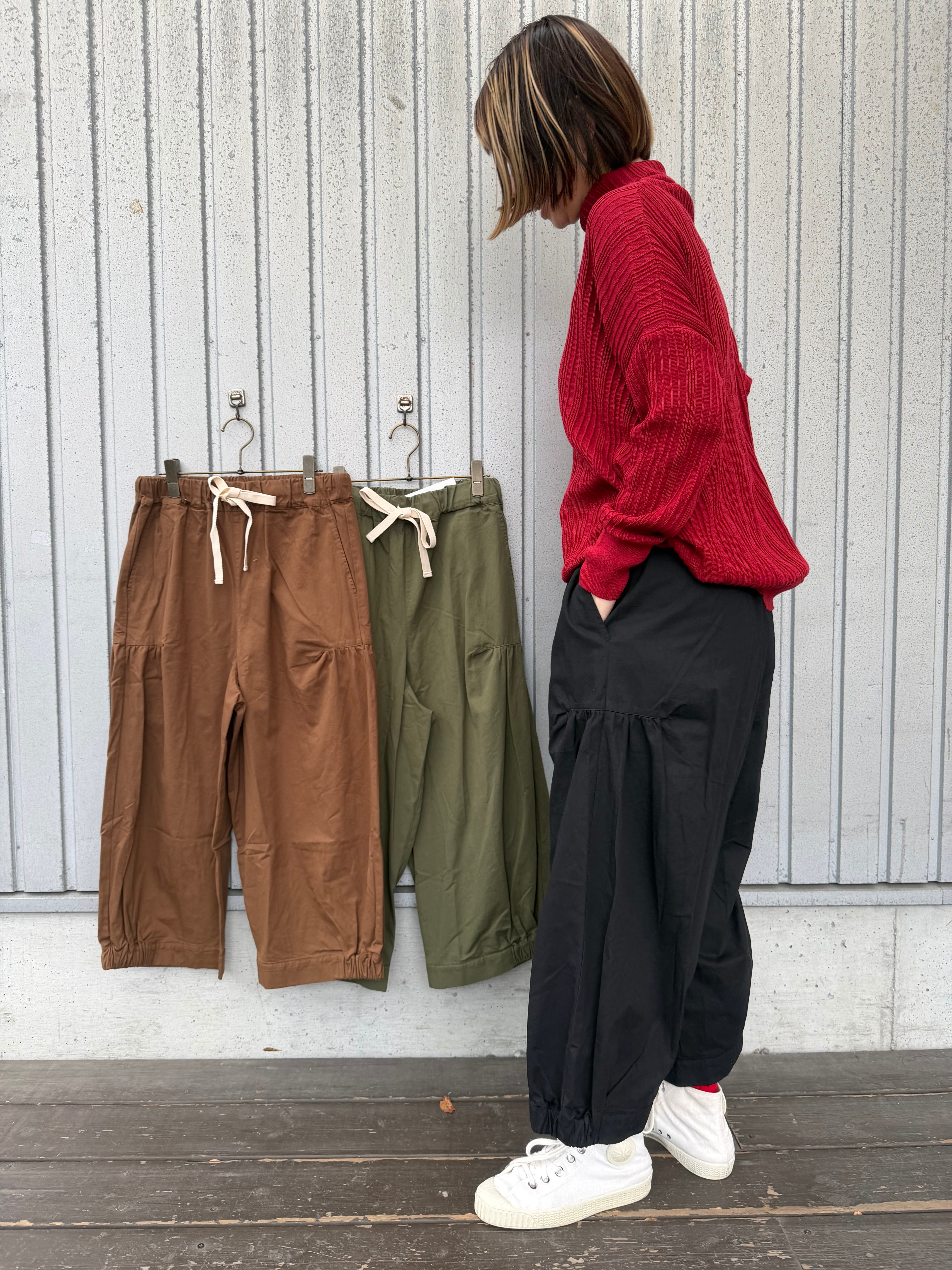 コットン綾織ギャザーパンツ/ sunvalley/SK8007252 | WACKY