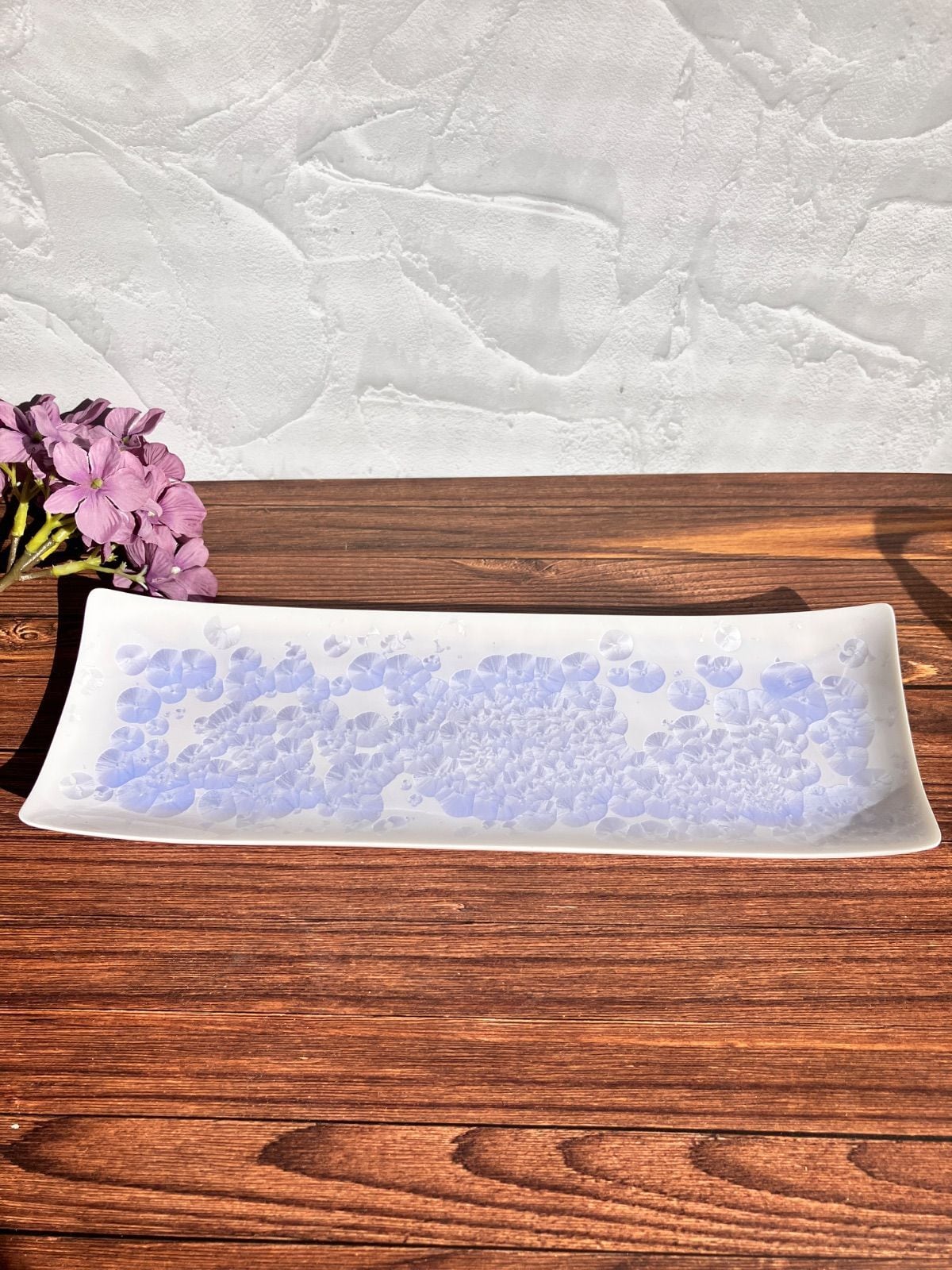 マルタ作　長皿　清水焼　京焼 花結晶 長皿 角皿 紫 （清水焼 京焼） | 若林陶器