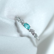 パライバトルマリン ブラジル産 リング 0.088ct D0.13ct pt900 Paraiba Tourmaline