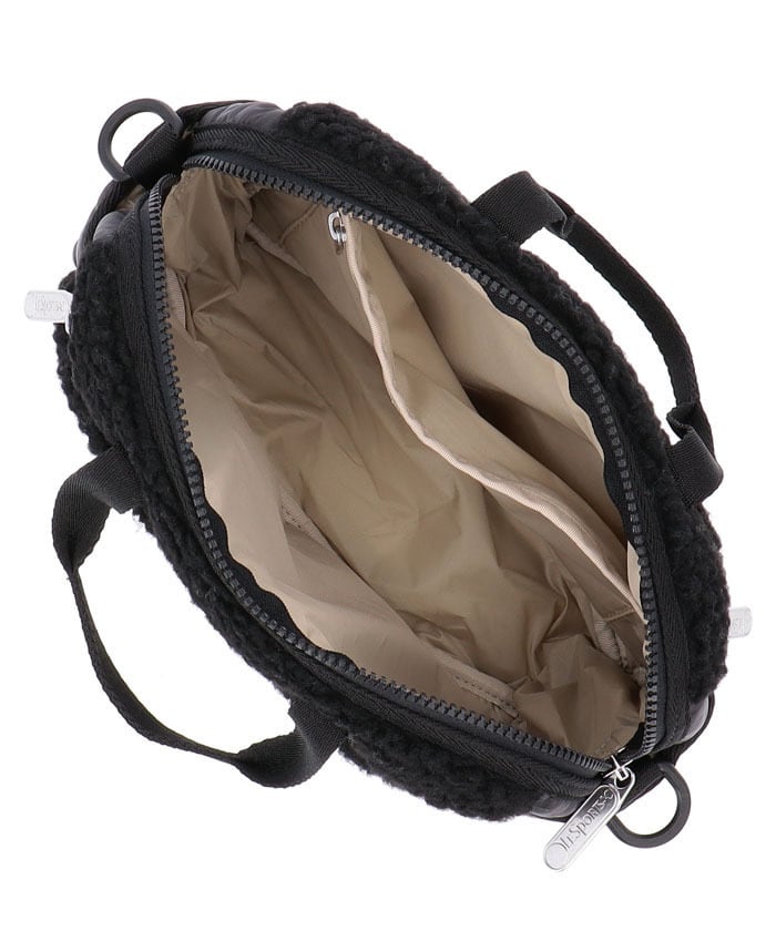 ★LeSportsac★ Black Sherpa Puppy Mini Duffel Bag [4080.C495 レスポートサック/PUFFY MINI DUFFEL 4080/ジェットブラック