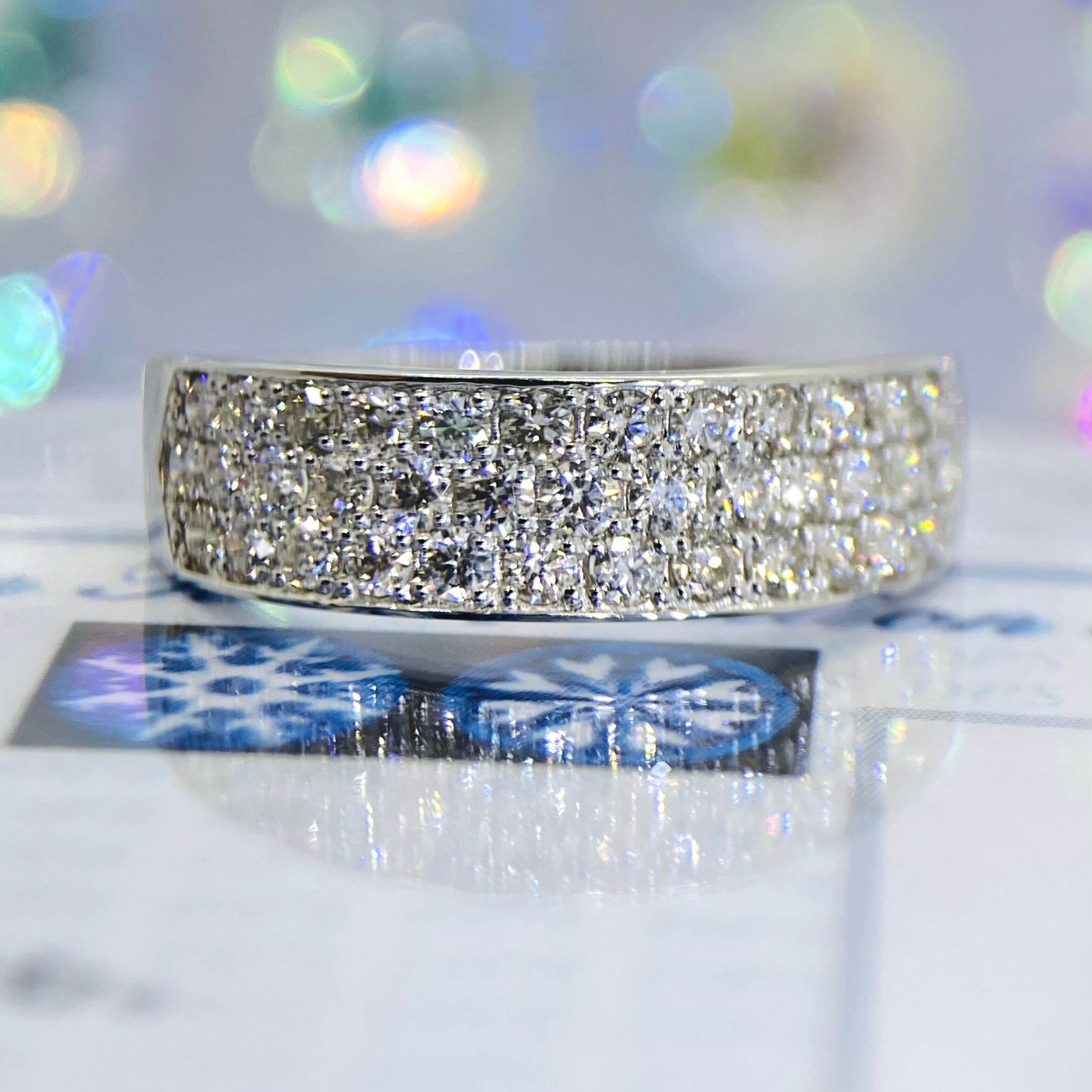 ☆SALE☆ハート＆キューピッド パヴェリング ハニカム構造 プラチナ製 