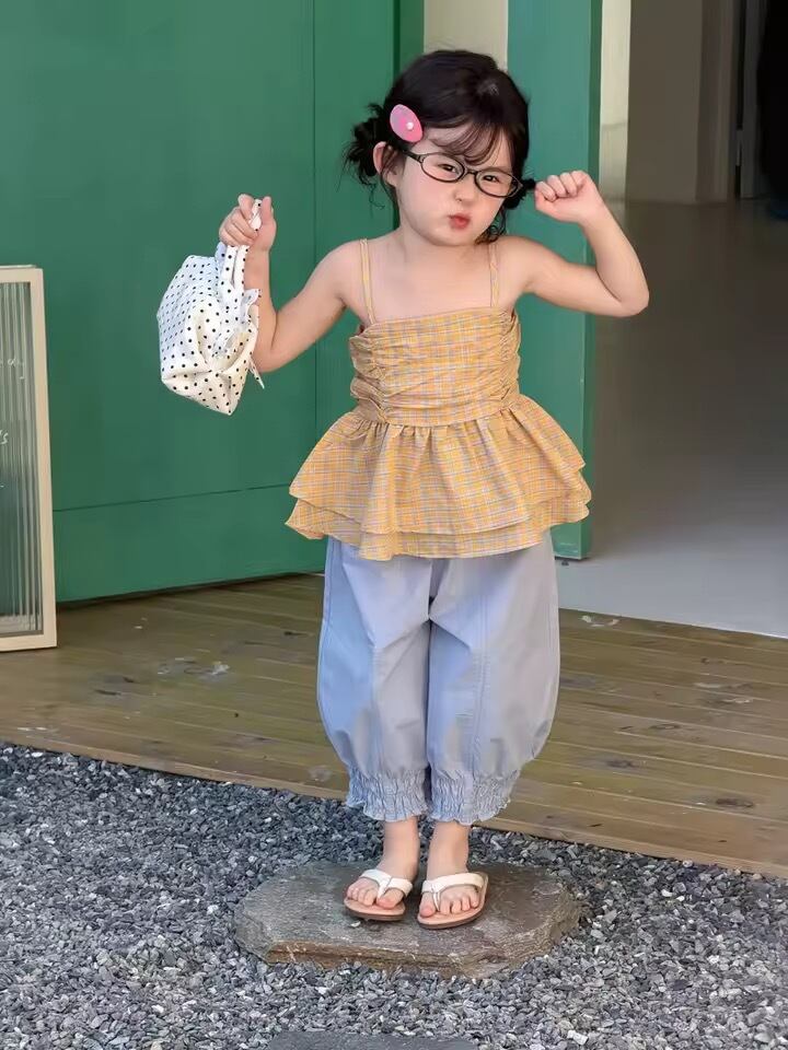 イエローチェックキャミソール