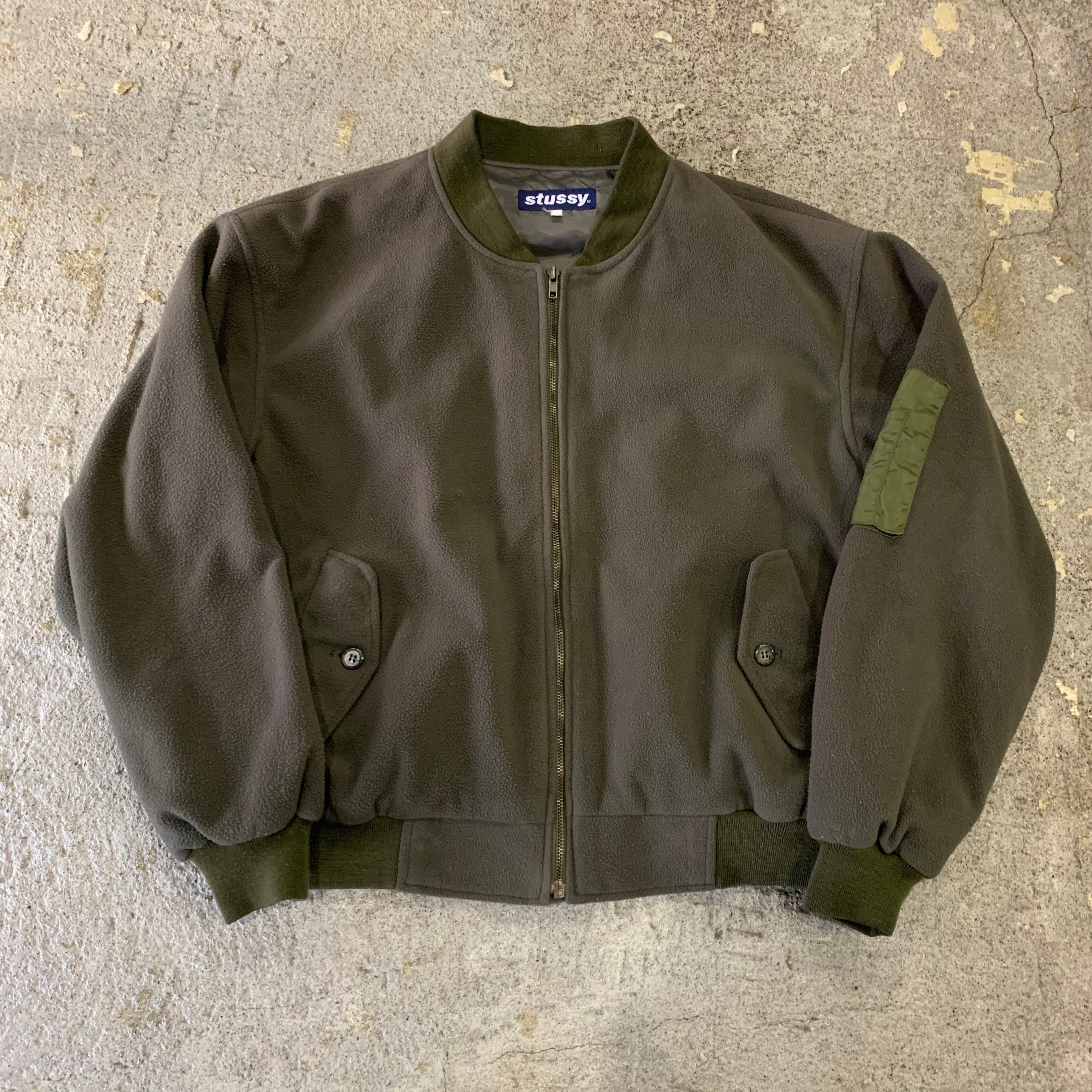 90s STUSSY fleece MA-1 jacket | What 