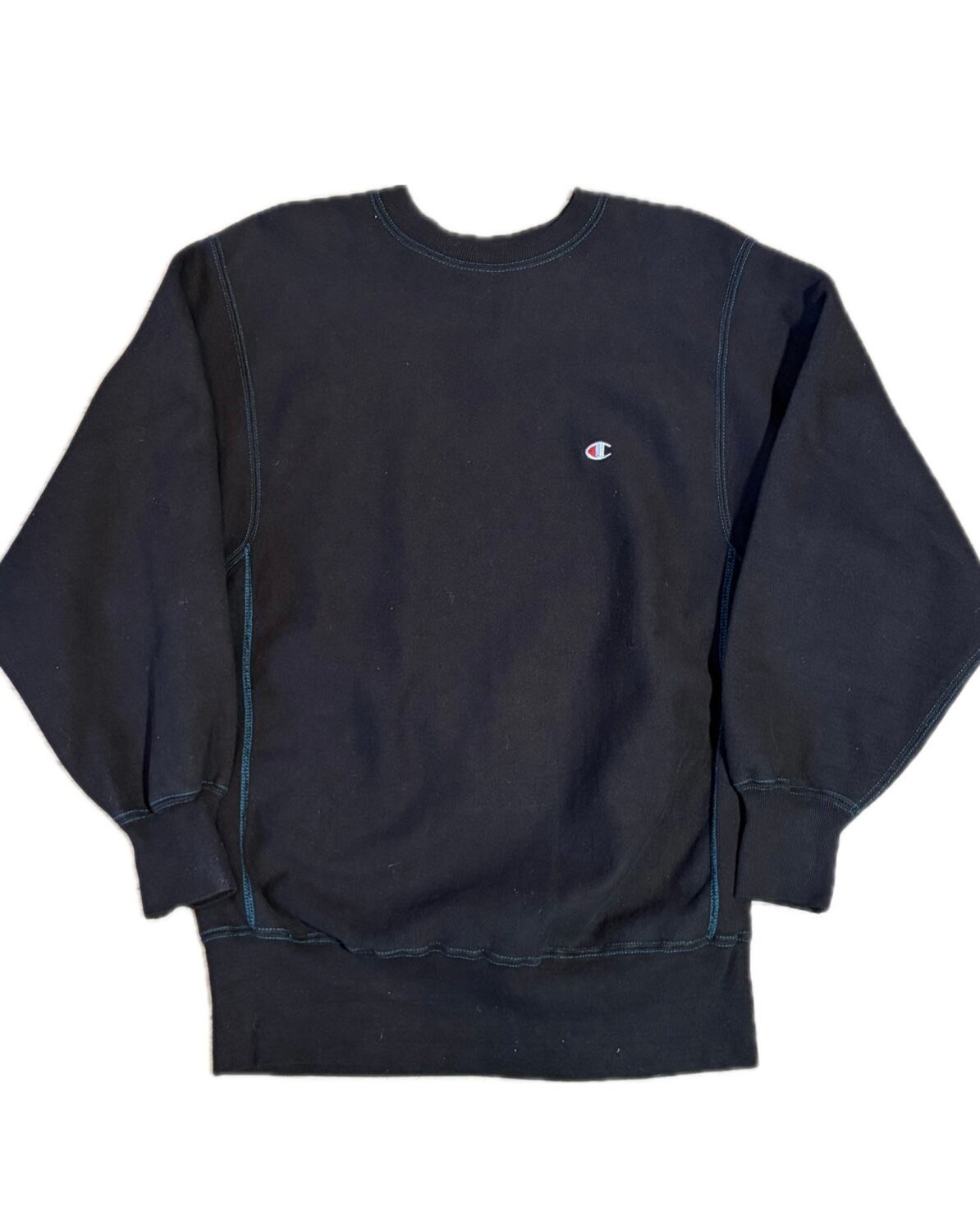 VINTAGE 90S Champion REVERSE WEAVE ONE POINT LOGO BLACK XL | C H I L L