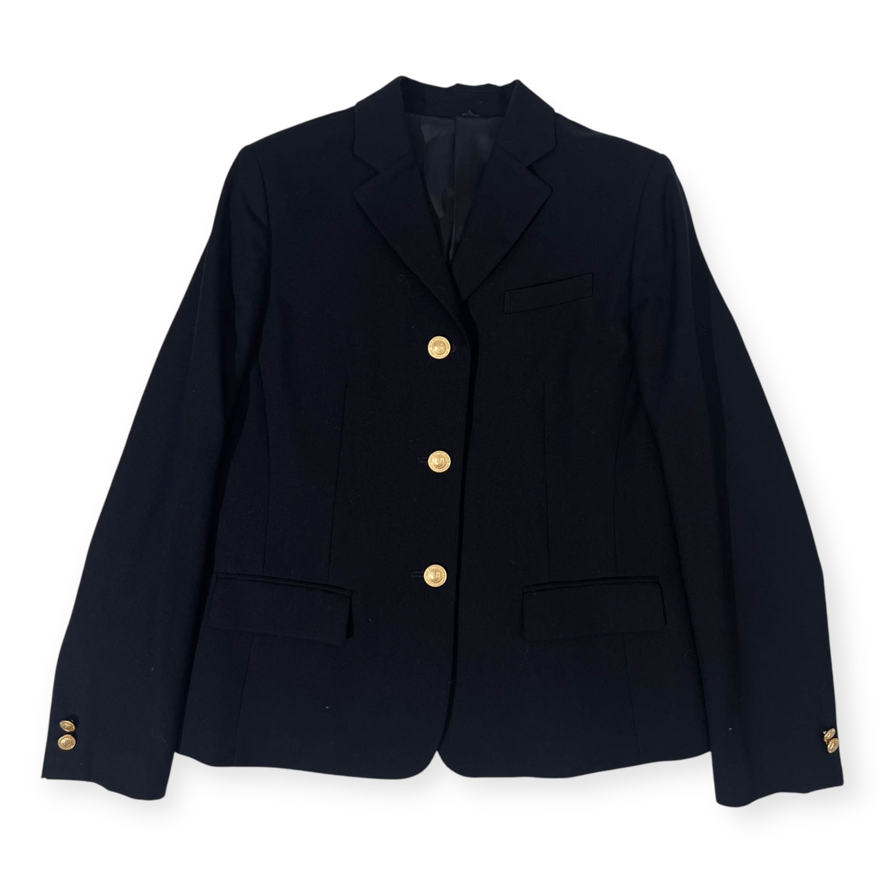 金ボタン THE SCOTCH HOUSE スコッチハウス テーラードジャケット 紺ブレ 160A/ブラック レディース