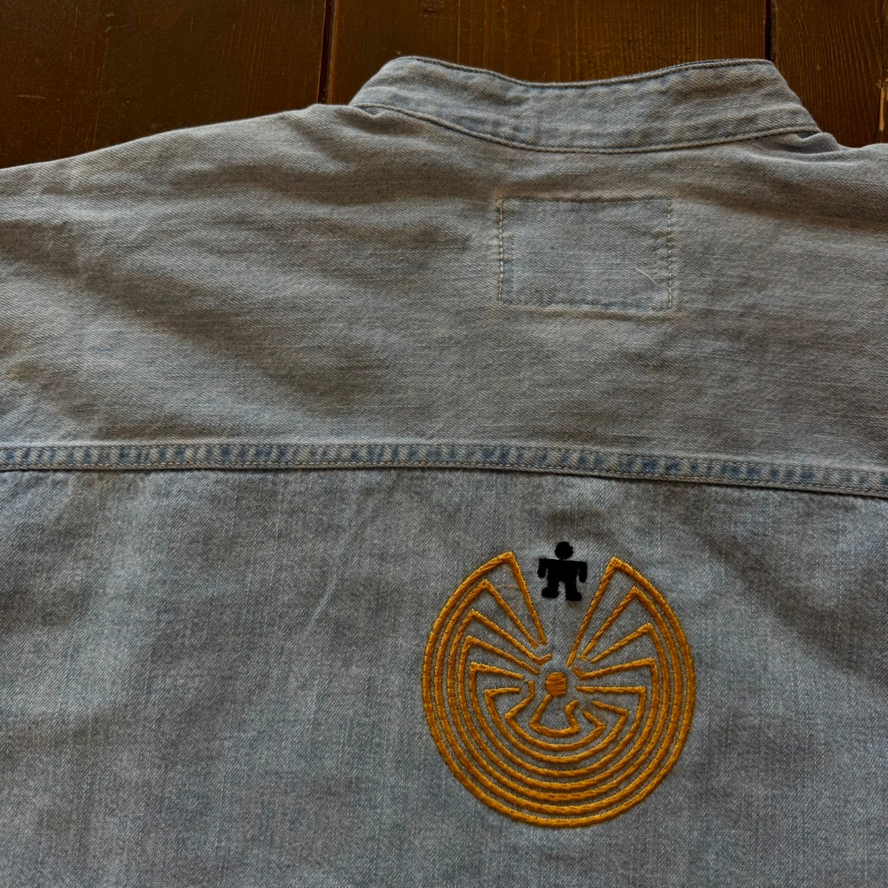 ナスングワム【Nasngwam】Indian motif Denim Shirt　XLサイズ - 5