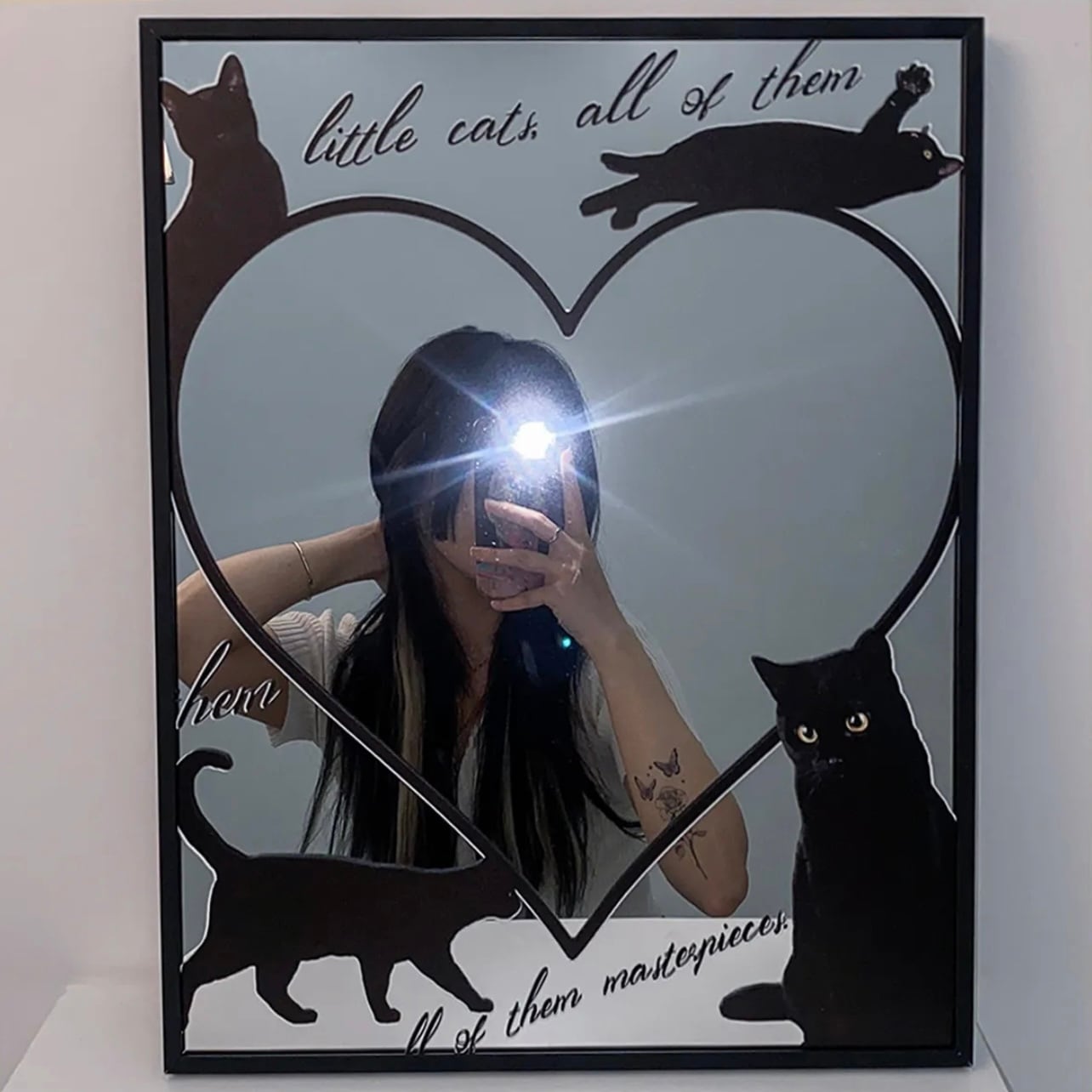 cat mirror / キャット ミラー スタンド オブジェ 壁掛け 鏡 y2k 韓国