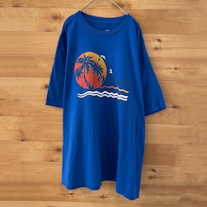 【Four Seasons Apparel】夕日 椰子の木 Tシャツ リゾート プリント 2XL ビッグサイズ US古着 アメリカ古着