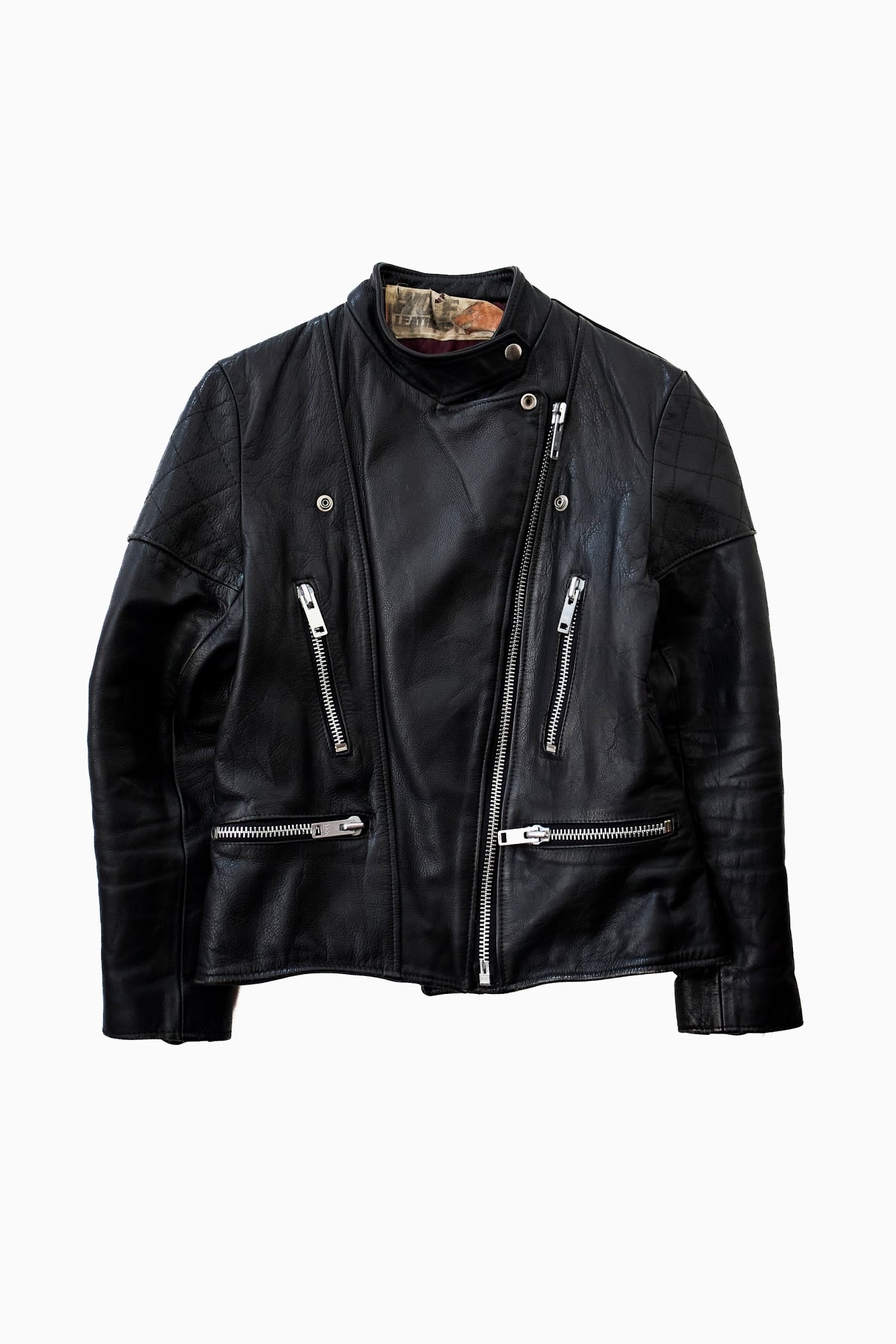 【希少70s英国製】WOLF LEATHER RIDERS JACKET