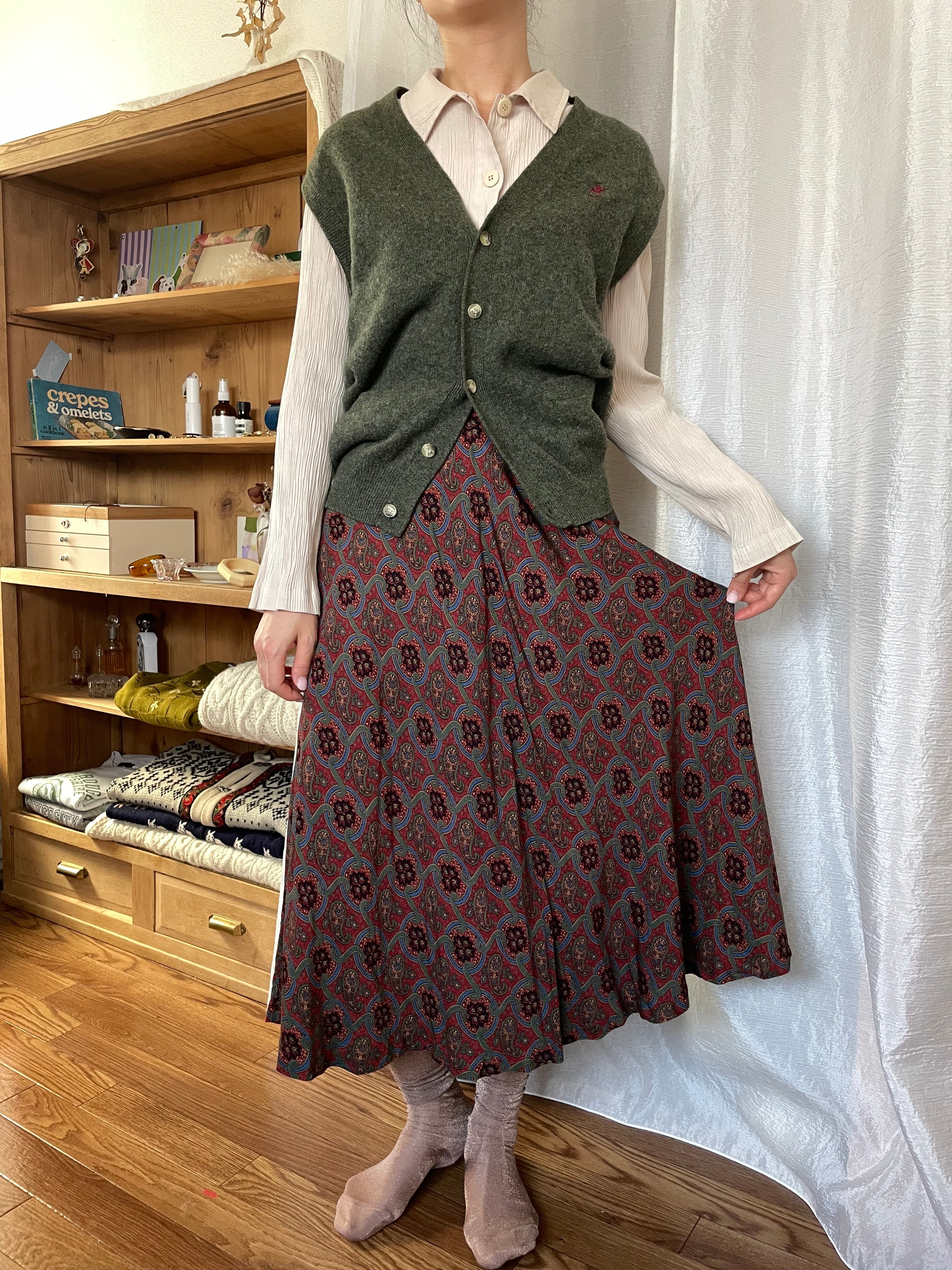 〈a.hさま専用〉ラムウールニットベスト ダークグリーン