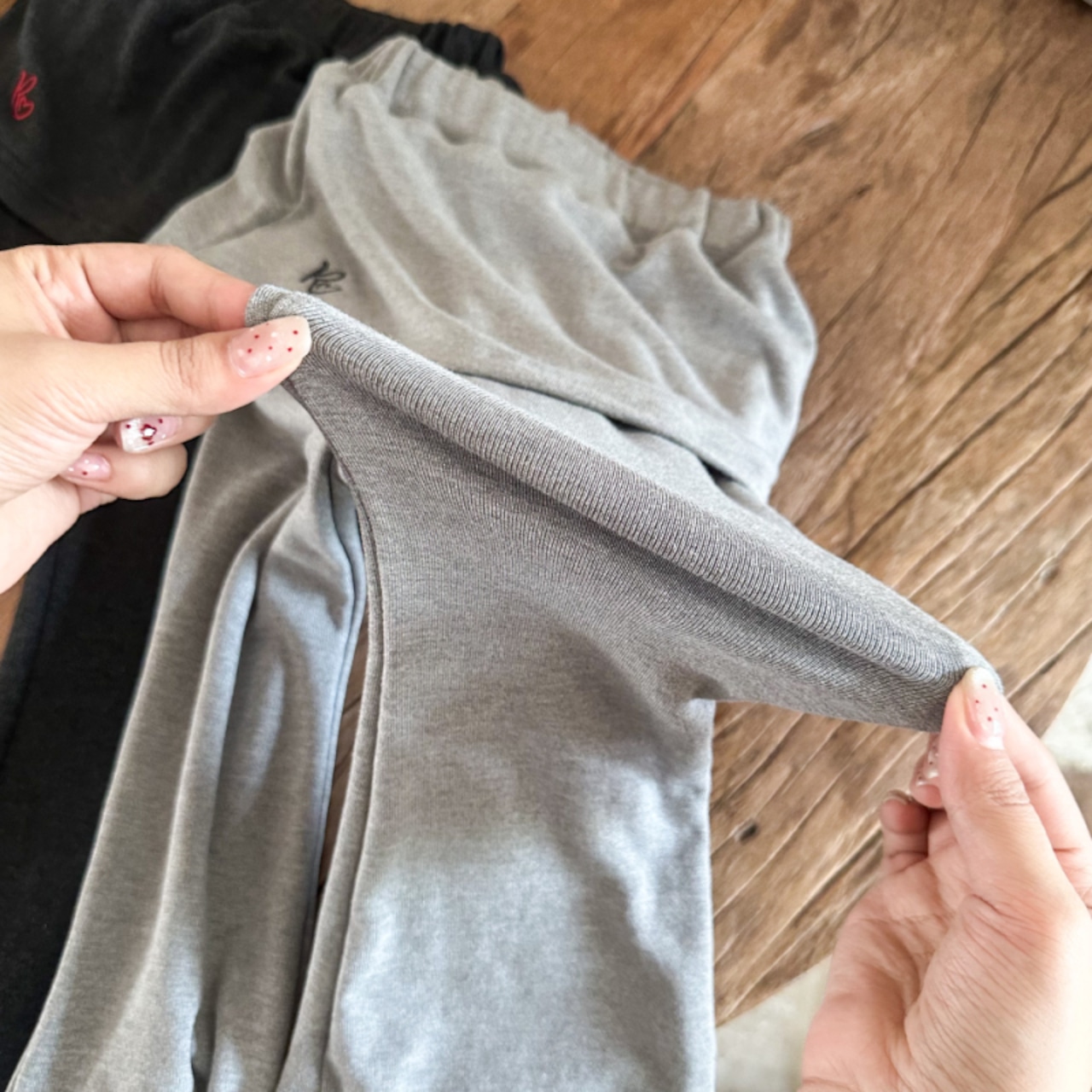 秋フェイクレイヤードフレアパンツ