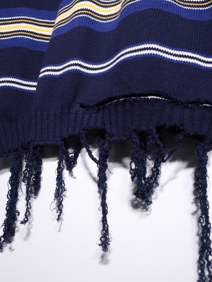 REMAKE / clash bolo × zip  border knit