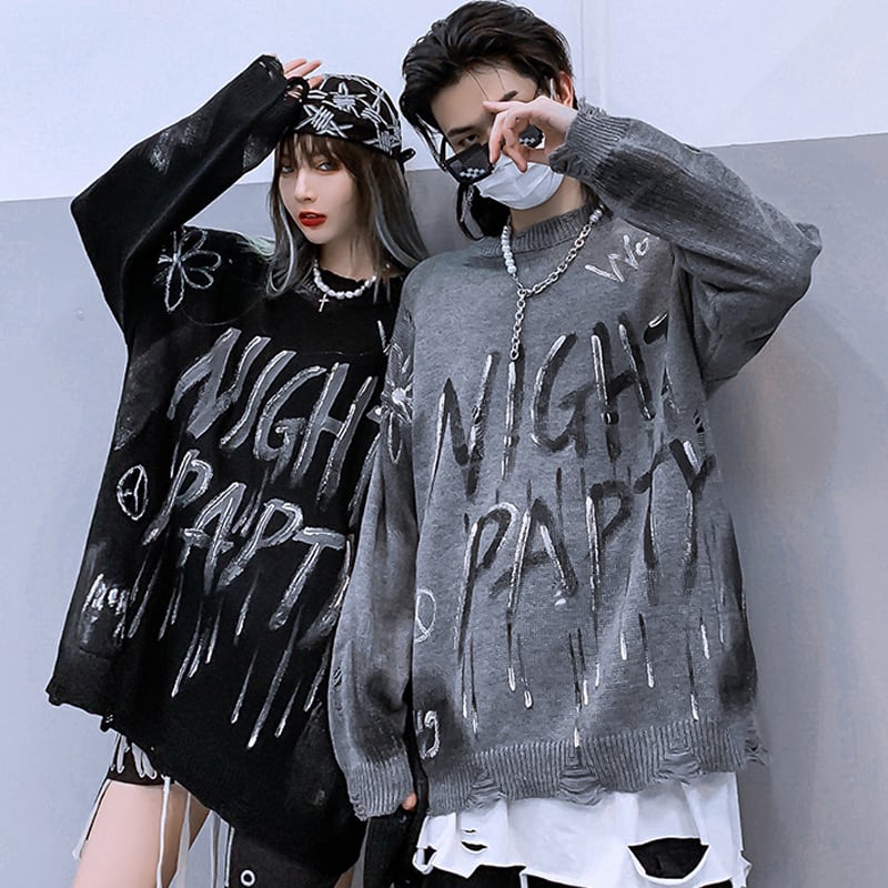 Uxn Studioシリーズ】☆セーター☆ 2color 黒orグレー 男女兼用 Uxn Studioシリーズ】☆セーター☆ 2color 黒orグレー 男女兼用