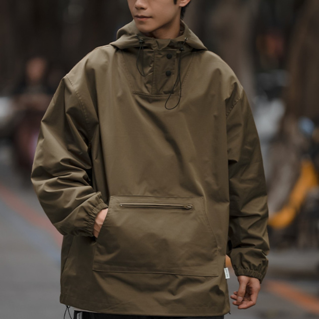 Drop shoulder kangaroo pocket parker  0309 - 9