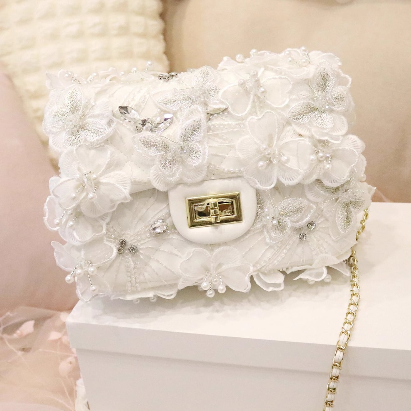 フローラルパールショルダーバッグ A3373