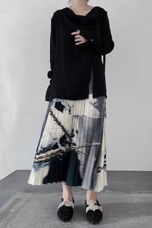 Painting design pleats skirt