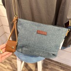 『People's』toleur  デニムカウレザーショルダーバッグ　サイズ調整可能　男女兼用