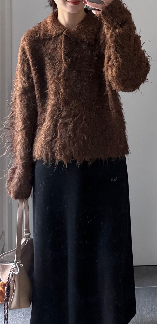 カーリーカラーカーディガン　全2色