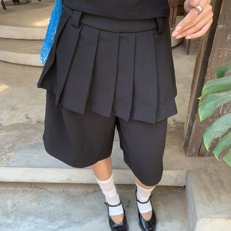 Fake 2Piece Pleats On Pants*S-706