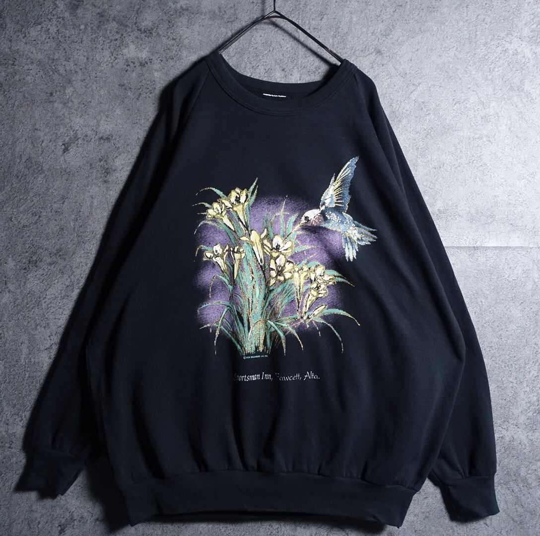 Black flower & bird print sweat