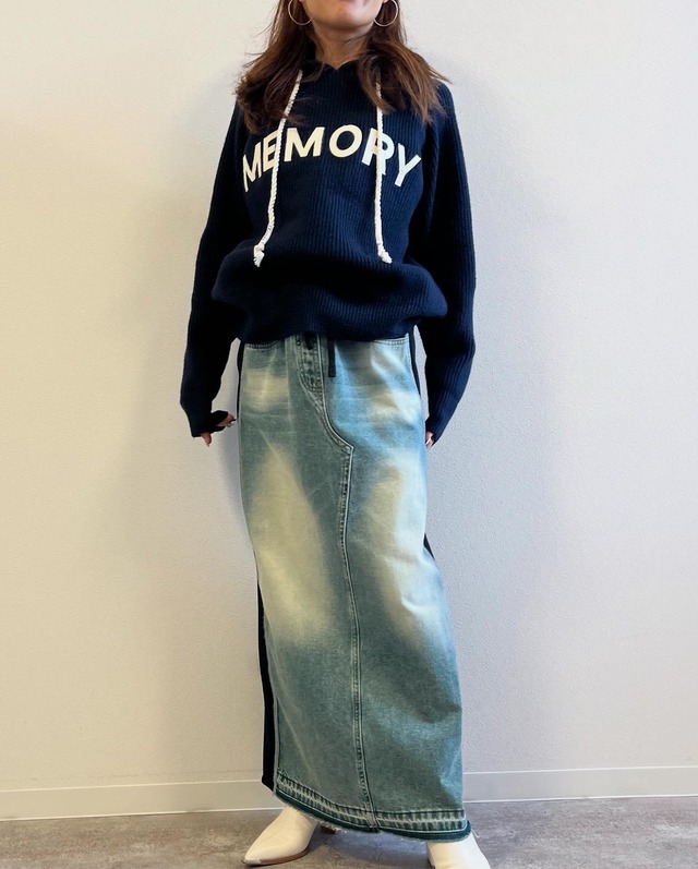 ミカーレミカーレ MICALLEMICALLE デニムスウェット切替スカート