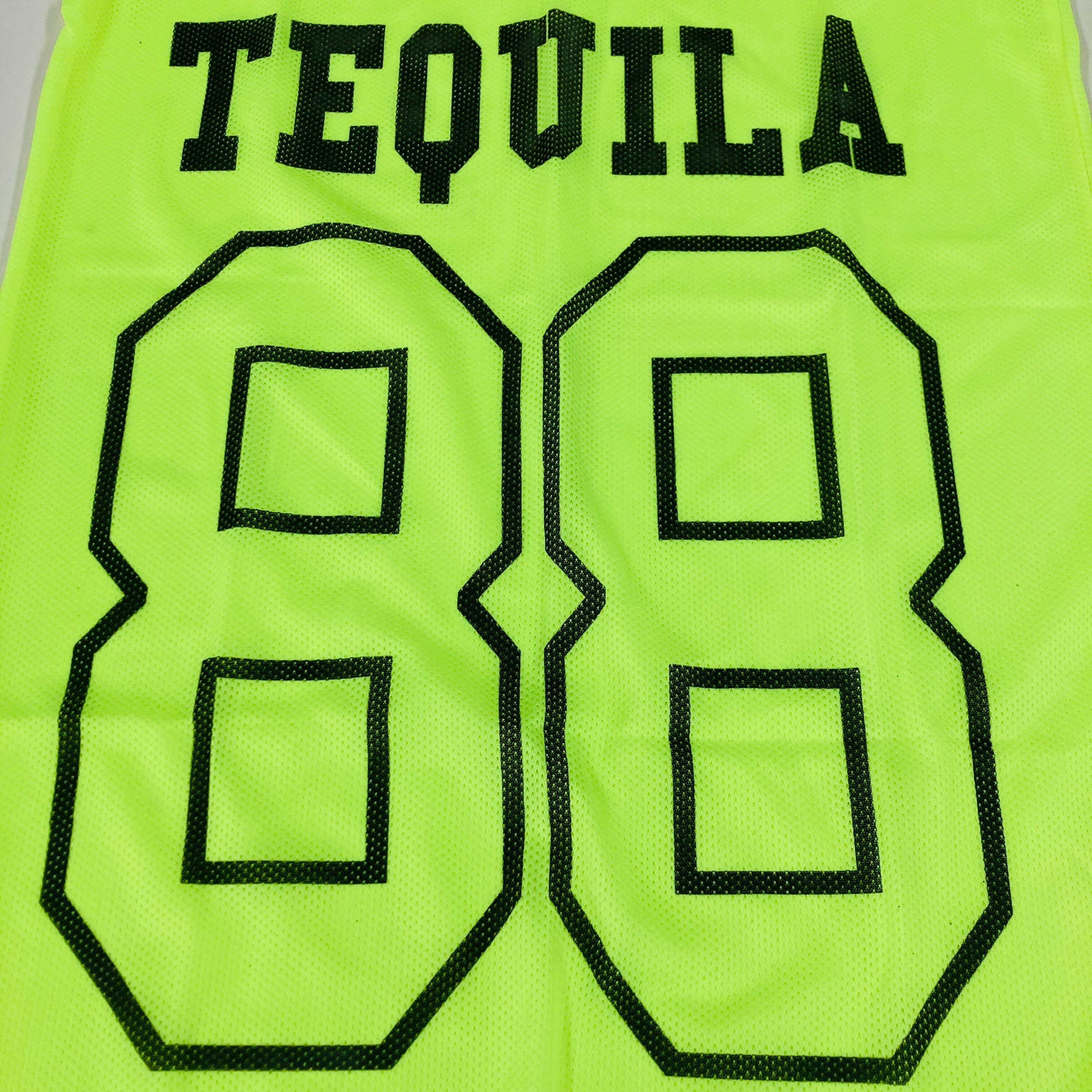 【d.i.a. 】ゼブラ柄背中ガンあきネオングリーンラメロゴタンクトップ team TEQUILA kids タンクトップ 88 | IstarLab shop