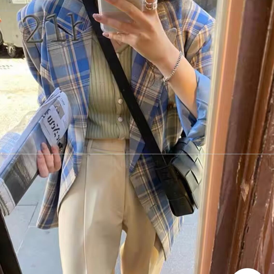 classical check big jacket